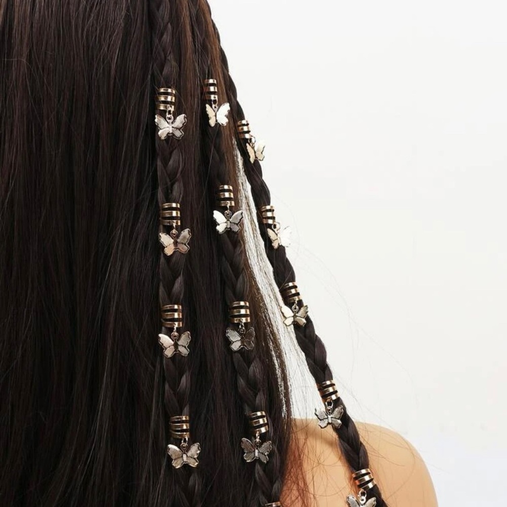 15Pcs Butterfly Charm Hair Ring